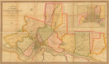 Mappa della contea di Filadelfia da un